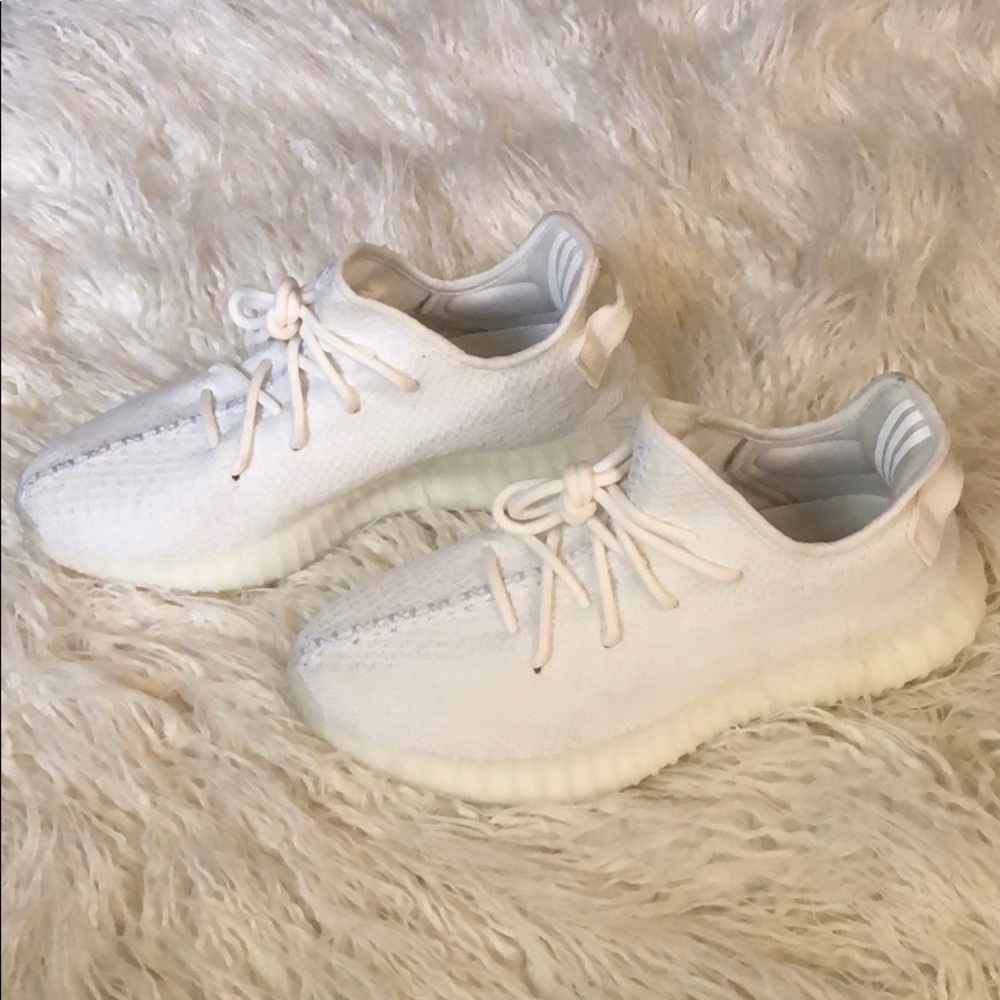 Triple white Yeezys